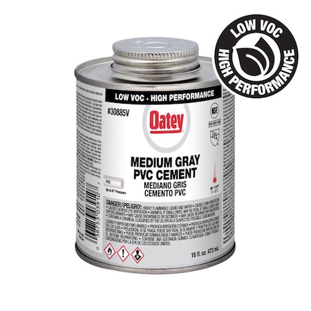 Oatey Oatey Gray Cement For PVC 16 oz 30885V